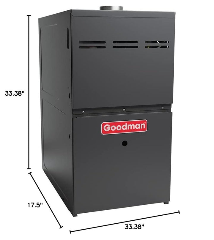 Goodman 80% AFUE Single Stage Upflow/Horizontal multi-speed 80k BTU Natural Gas furnace (17.5 wide) (GR9S800803BN)